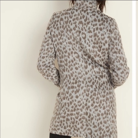 NEW Old Navy Cheetah Print Funnel Neck Coat - Picture 2 of 9